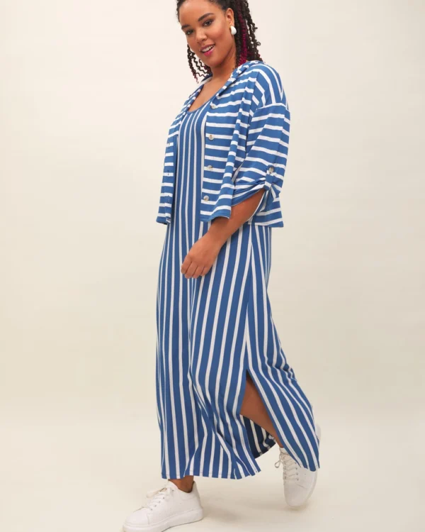 Conjunto Vestido Chaqueta Rayas