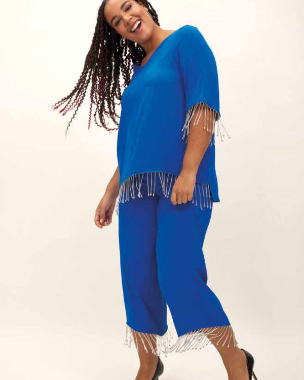 Conjunto Azul Flecos