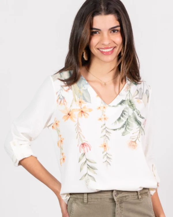 Blusa Pico Flores